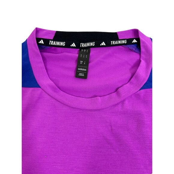 Adidas Men’s Training Tank Top Purple Blue S Logo Slim Activewear Gym Workout - Picture 13 of 15